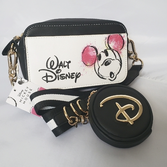 Disney Mickey Mouse Graffiti Crossbody Bag w/ Coin - Picture 3 of 7